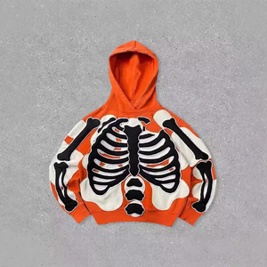 Gothic Hoodie Women <b>Skeleton</b> Spider Web Print <b>Full</b> Sleeve Knitted Sweatshirt Autumn Fashion Streetwear Style - Product Image 6