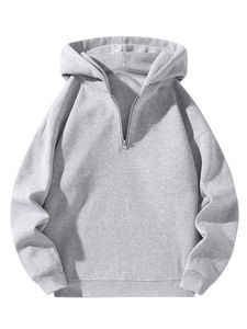 Sweat à capuche oversize pour homme de qualité supérieure, sans cordon, en molleton 100% coton épais et respirant, coupe courte - Product Image 6