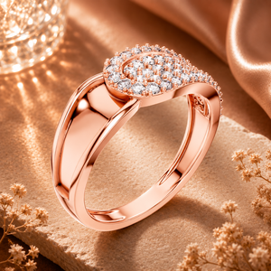 Rose Gold Diamond Cluster Statement <b>Ring</b> <b>for</b> <b>Men</b> and Women Geometric Luxury Fine Jewelry Gift Anniversary <b>Ring</b> - Product Image 1
