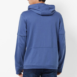 เสื้อสเวตเชิ้ตมีฮู้ดสีน้ำเงินสำหรับผู้ชาย ทรงปกติ ผ้าฝ้ายถัก สวมใส่สบายๆ สำหรับฤดูใบไม้ร่วง - Product Image 2