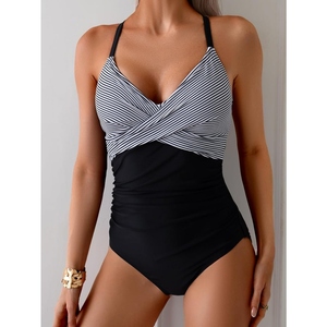 Women's One Piece Swimsuit <b>Tummy</b> <b>Control</b> Halter Bathing Suit Ruched Slimming Swimwear Beachwear for Women USA - Product Image 4