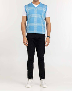 Suéter de Punto Grueso para Hombre, Cuello Redondo, Negro, Mezcla de Lana al 70% y Cachemira al 30%, Personalizado, Sin Mangas - Product Image 4