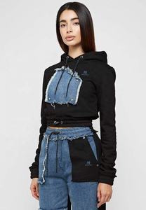 Survêtement pour femme en molleton de coton noir, coupe ajustée, uni, décontracté, longueur totale, fabrication Hawk Eye Sports (vérifié par PayPal) - Product Image 2