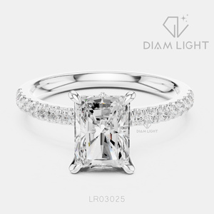 Engagement <b>Ring</b> in 14KT White Gold F+ Color VS+ Clarity for Women Luxury <b>Ring</b> IGI Certified 1.56CT Radiant Cut Lab Grown Diamond - Product Image 1