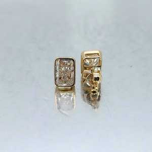 Pendientes de Diamantes Cultivados en Laboratorio de 2.00CT Cada Uno, Corte Radiante, para Mujer, Oro Sólido de 14K, Finos, Brillantes, Regalo para Novia - Product Image 3
