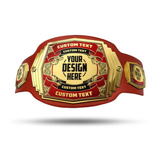 Custom Wrestling Championship Belt Sharp Stainless Steel Gold Black Design Customizable Text Logo High-quality Metal Plates - Product Image 5