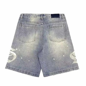 Shorts de Mezclilla Desgastados Transpirables para Hombre, Cintura Media, Pierna Recta, Estilo Vintage Y2K, Casual, Verano, Streetwear, Hip Hop - Product Image 3