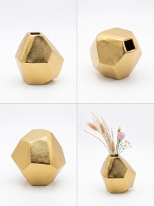 Hot Vantage Modern Fancy Luxury Premium Aluminum Raw Gold Fancy Metal Table Top Decorative Flower <b>Vase</b> Home Decorative <b>Mini</b> <b>Vase</b> - Product Image 5