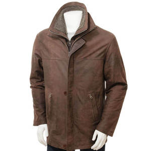 Venta Directa de Fábrica, Chaqueta de Cuero Genuino para Hombre, Estilo Motero Vintage, Impermeable, Resistente al Viento, Transpirable, de Alta Calidad - Product Image 2