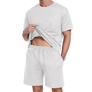 Ensemble de jogging d'été pour hommes, vêtements de sport personnalisés, 100% polyester, séchage rapide, streetwear, t-shirt et short, 2 pièces - Product Image 3