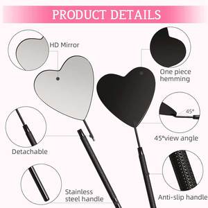 Stainless Steel Eyelash <b>Mirror</b> Precision Salon Tool For Eyelash Extension Checking And Lash Care - Product Image 2