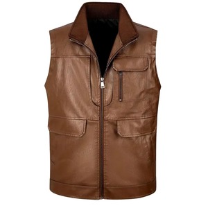 Chaleco de cuero personalizable de última versión para el club de motociclistas, cómodo, informal y a la moda, chaleco de cuero para motociclistas. - Product Image 1