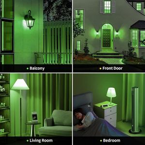 Paquete de 2 bombillas de luz roja y verde con base E26 de 9 W (equivalente a 60 W), iluminación para fiestas, bodas, porche, decoración del hogar, 2 unidades - Product Image 3
