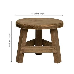 Mini Wooden <b>Stool</b> Plant Stand Flowerpot Rack for Indoor Outdoor Home <b>Garden</b> Office Table Decorative Display Stand - Product Image 2