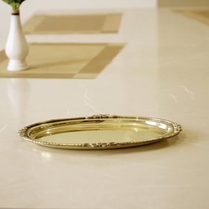 Plateau de service ovale en laiton Pital Thali, plat décoratif en laiton, plateau de service pour fruits secs et en-cas, décoration d'intérieur, cadeau - Product Image 2
