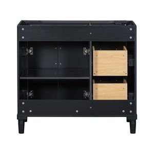 Solid Wood 36-Inch Bathroom Vanity Freestanding Storage Cabinet with 2 Drawers & Tipout Drawer Sink Vanishing Product Category - Product Image 2