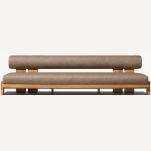 Sofá Vigo de teca, hecho de madera de teca con cojines suaves, resistentes y duraderos para sentarse en interiores o exteriores. - Product Image 1