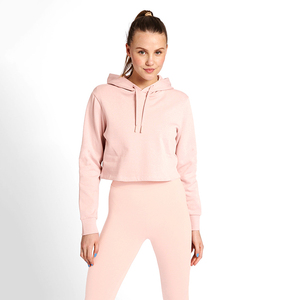 Nouveau design tendance, sweat à capuche court pour femme avec logo personnalisé, 100% coton, vêtements d'hiver écologiques - Product Image 1