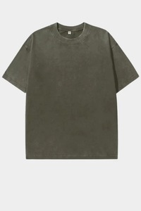 เสื้อยืดคอตตอนโอเวอร์ไซส์แบบกำหนดเองสำหรับผู้ชายและผู้หญิง เสื้อยืดคอกลมเนื้อหนา สตรีทแวร์ลำลอง เสื้อยืดเรียบๆ แบบยูนิเซ็กซ์ - Product Image 4