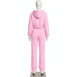 Ensemble de survêtement en molleton pour femmes, 2 pièces, sweat-shirt à capuche décontracté, pantalon de survêtement long avec poche, coupe classique, à porter toute l'année - Product Image 2