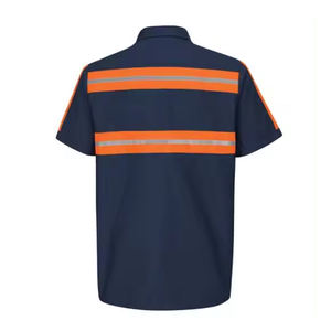 Proveedor de Ropa de Seguridad Clase 2 OEM, MOQ Bajo, Camisas FR Reflectantes Industriales Duraderas, Uniforme de Trabajo Azul Marino - Product Image 2