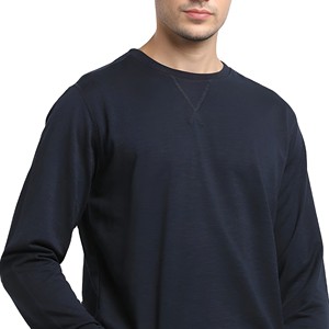 Sudadera de Cuello Redondo para Hombre, Color Sólido, Informal, de Punto, de Algodón, Corte Regular, para Otoño - Product Image 4
