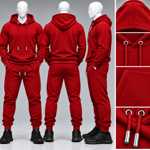 Ensemble de survêtement personnalisé pour hommes, 2 pièces, en molleton premium, comprenant un sweat à capuche et un pantalon de jogging, modèle vierge pour femmes, OEM - Product Image 6