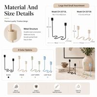 Candelabro de Metal Ondulado Moderno al por Mayor, Portavelas Doble para Decoración Nórdica del Hogar, Colores Personalizados