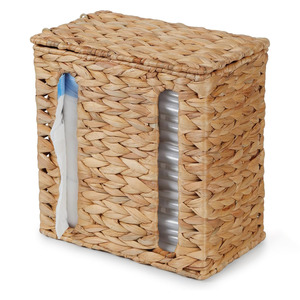Porte-sacs poubelles écologique en jacinthe d'eau, support mural pour sacs poubelles en nylon - Product Image 1
