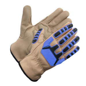 Gants de sécurité en cuir de vachette grainé de qualité supérieure, haute performance, renforcés en coton, flexibles, équipement de protection individuelle pour les mains - Product Image 6