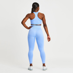 Conjunto de Yoga para Mujer Tallas Grandes, 2 Piezas, Color Sólido, Poliéster/Algodón, Encaje y Pedrería, Ropa Deportiva, Precio Económico, Hecho en Pakistán - Product Image 5