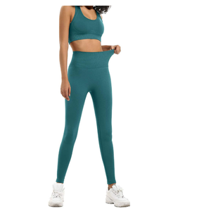Ensemble soutien-gorge de sport et legging ajustables personnalisés pour femme, respirant, avec logo frontal, idéal pour l'entraînement et le yoga – Vêtements de sport pour la gym – Meilleures ventes - Product Image 2