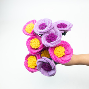 ช่อดอกไม้แอนีโมนทำมือจากผ้าสักหลาด ดอกไม้ประดิษฐ์ขายส่งจำนวนมาก ดอกไม้ขนสัตว์ ตกแต่งบ้าน งานแต่งงาน งานรับปริญญา อีสเตอร์ - Product Image 1