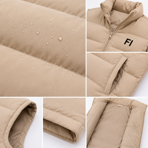 Gilet matelassé personnalisé pour homme, col montant, fermeture éclair, sans manches, doudoune, veste d'extérieur, manteau chaud d'hiver, vente en gros OEM - Product Image 5