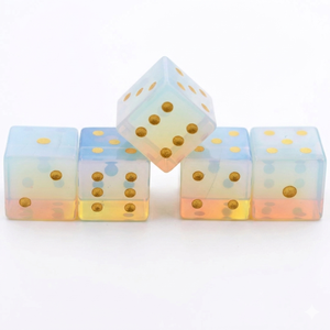 Stone Opalite D6 <b>Dice</b> Cube Natural Gemstone Crystal Stone D6 <b>Dice</b> Engraved Stone Custom <b>Dice</b> <b>Sets</b> - Product Image 4