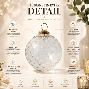 Luxury High Quality Embossed Glass | <b>Christmas</b> Ball Ornament Modern Machine-Made Hanging <b>Tree</b> Decoration Festive Home 1 Color - Product Image 5