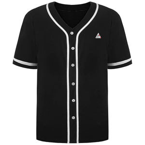 Camiseta de Béisbol Personalizada Color Granate para Hombre, Uniforme de Equipo con Botones, Algodón Orgánico Transpirable, Diseño Liso Estampado, OEM - Product Image 6