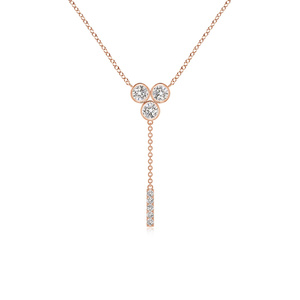 จี้เพชรทรงหยดน้ำฝังเพชรทรงกลมสามเม็ด ทอง 10K 14K 18K เงิน 925 935 เครื่องประดับอัญมณีทันสมัย - Product Image 2