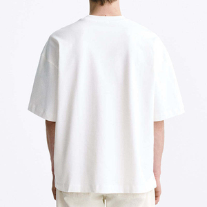 เสื้อยืดผู้ชายแขนสั้นทรงปกติ ผ้าฝ้าย 100% ลายเรียบ เป็นมิตรกับสิ่งแวดล้อม สไตล์ลำลอง น้ำหนัก 240 กรัม สินค้ามาใหม่ - Product Image 4