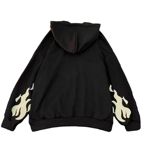 Sudadera con capucha y cremallera Glory Custom Gothic con cruz bordada, estilo streetwear oversize, de forro polar grueso para hombre y mujer, OEM - Product Image 3