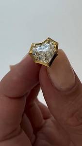 2CT Heart Lab Grown Diamond <b>Stud</b> Earrings, 14K Yellow Gold - Product Image 4