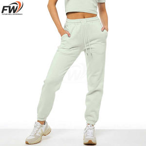 Pantalones deportivos personalizados de otoño/invierno, suaves, de forro polar, cálidos, holgados, para mujer, pantalones de chándal de algodón, pantalones jogger de pierna ancha para mujer - Product Image 1