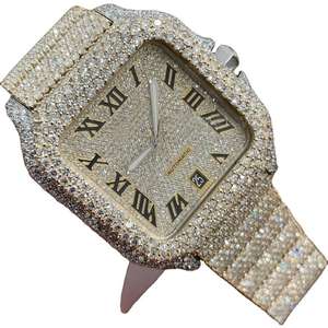 Reloj de Diamantes de Alta Calidad con Diseño Atractivo, de Acero Inoxidable, Cuarzo Automático, con Diamantes Moissanite de la India - Product Image 5