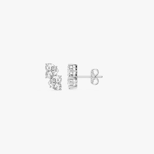 Boucles d'oreilles clous en diamant de laboratoire 14K en forme de cœur 2CTW, deux pierres, couleur E-F, certifiées IGI, tendance pour femme, pour les acheteurs en gros - Product Image 6