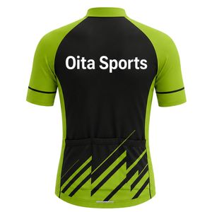 Men's Green Black Zipper Sublimation Print <b>Cycling</b> Jersey Short Sleeve Mountain Bike Shirt Outdoor Training Sports - Product Image 2