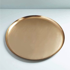 Bandeja Redonda Moderna de Metal Plateado Cepillado, Platos Base de Acero Inoxidable para Cocina, Restaurante, Cena, Catering - Product Image 6