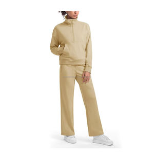Ensemble de survêtement 2 pièces en coton 100% unisexe, personnalisable avec étiquette privée OEM/ODM, avec pantalon de survêtement et veste à boutons en dentelle - Product Image 6