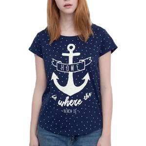 T-shirt de luxe pour femme 100 % coton, imprimé personnalisé, doux et confortable, vêtement décontracté en coton pour marques et export - Product Image 1