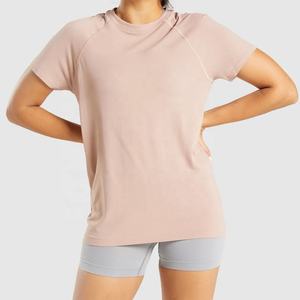 Factory Wholesale Women Cotton Workout T Shirt Custom Yoga Apparel Gym Wear Fitness Activewear OEM Logo <b>Clothing</b> - Product Image 6