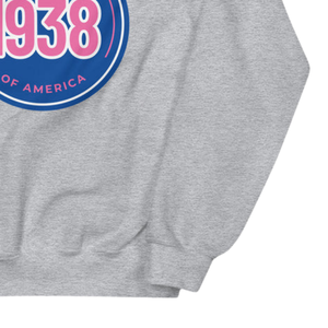 Sweat-shirt gris à col rond avec motif bleu foncé et rose, en molleton doux, à manches longues, unisexe, décontracté, vêtement d'hiver tendance - Product Image 6